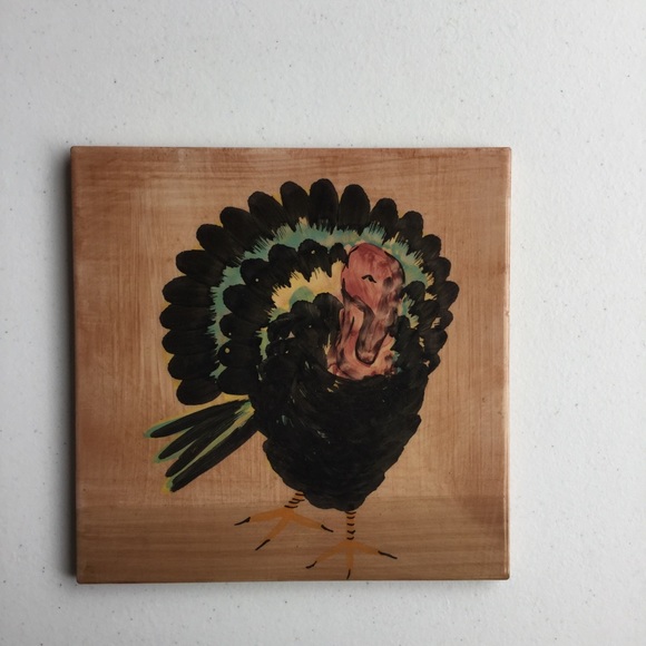 Marco E Cristina Turkey Ceramic Tile Trivet. - Picture 2 of 6